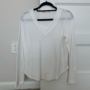 Altar’d State White Waffle Long Sleeve